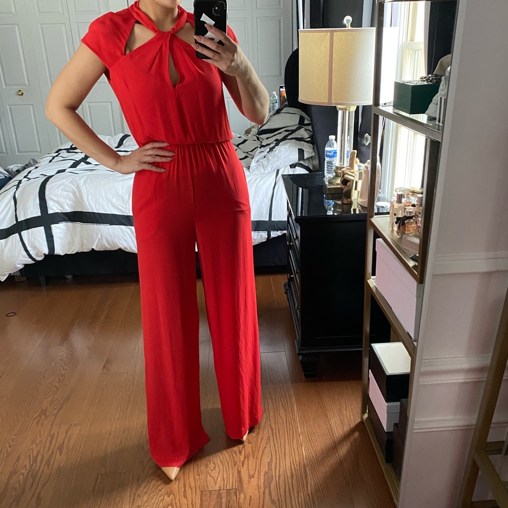 BCBG red jumpsuit - Picture 4 of 5